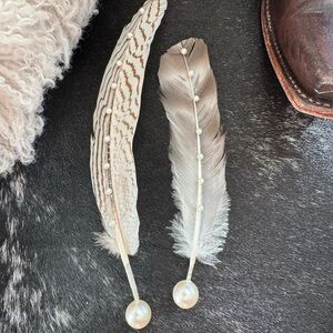 Hat feathers, gifts, decor feathers, western feathers, rhinestones, pearls
